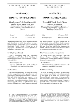 The A483 Trunk Road (Towy Terrace, Ffairfach, Carmarthenshire