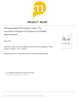 Self Image Making of the Diasporic Artists: “The Sousveillance Strategies in the Diasporic Art of Middle Eastern Diaspora”