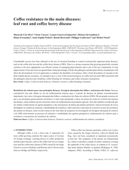 Leaf Rust and Coffee Berry Disease