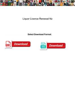 Liquor Licence Renewal Nz
