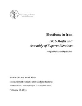 Elections in Iran 2016 Majlis and Assembly of Experts Elections