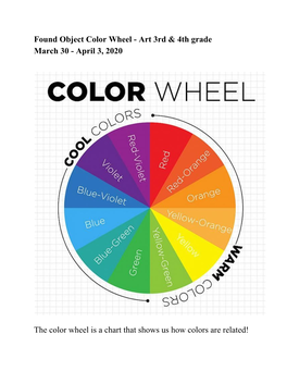 Found Object Color Wheel - Art 3Rd & 4Th Grade March 30 - April 3, 2020