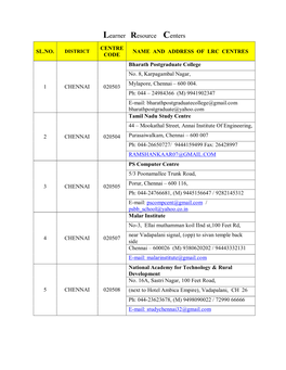 Learner Resource Centers