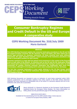 Consumer Bankruptcy Regimes and Credit Default in the US and Europe a Comparative Study