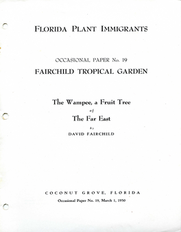 Florida Plant Immigrants