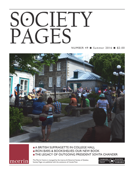 Society Pages Are Published with the Assistance of Canada Post