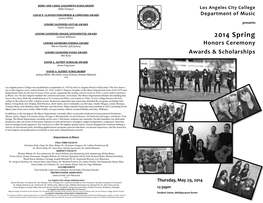 Spring 2014 Awards Program