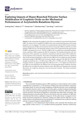 Exploring Impacts of Hyper-Branched Polyester Surface Modification of Graphene Oxide on the Mechanical Performances of Acrylonit