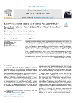 Radiolytic Stability of Gibbsite and Boehmite with Adsorbed Water