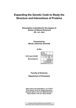 Expanding the Genetic Code to Study the Structure and Interactions of Proteins