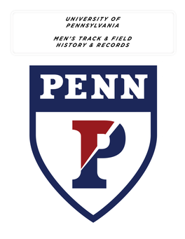 University of Pennsylvania Men's Track & Field History