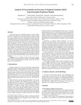 Analysis of Uncertainties in Forecasts of Typhoon Soudelor (2015) from Ensemble Prediction Models