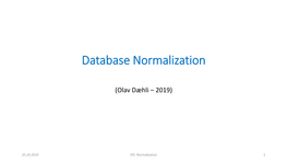 Database Normalization