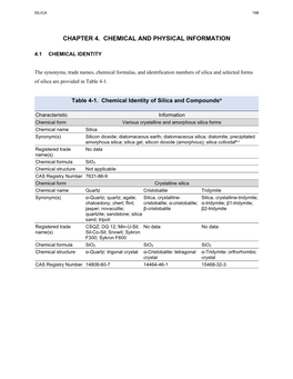 Toxicological Profile for Silica