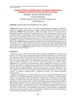 Protection Effect and Mechanism of Huangshan Maofeng Tea