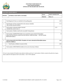 Election Night Results General