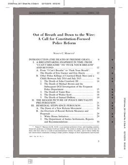 Out of Breath and Down to the Wire: a Call for Constitution-Focused Police