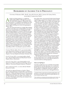 Biomarkers of Alcohol Use in Pregnancy