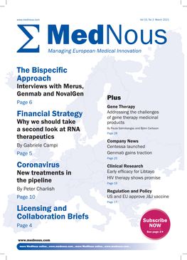 The Bispecific Approach Financial Strategy Coronavirus Licensing and Collaboration Briefs