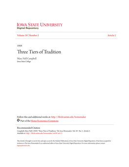 Three Tiers of Tradition Mary Nell Campbell Iowa State College