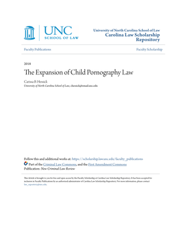 The Expansion of Child Pornography Law Carissa B