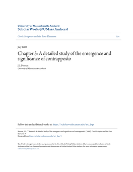 A Detailed Study of the Emergence and Significance of Contrapposto J.L