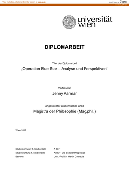 Diplomarbeit