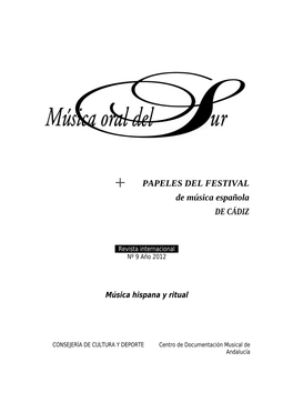 PAPELES DEL FESTIVAL De Música Española DE CÁDIZ