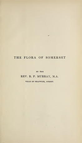The Flora of Somerset