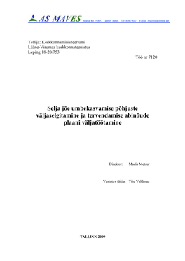 Selja Jõgi 2005 Hüdrobioloogiline Seire 2005 Aruande Kokkuvõte