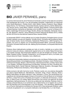 BIO JAVIER PERIANES, Piano