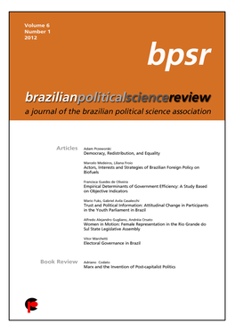 Brazilian Political Science Review Vol 6, No 1