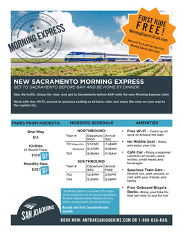 New Morning Express Train to Sacramento