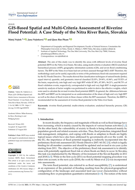 GIS-Based Spatial and Multi-Criteria Assessment of Riverine Flood Potential: a Case Study of the Nitra River Basin, Slovakia