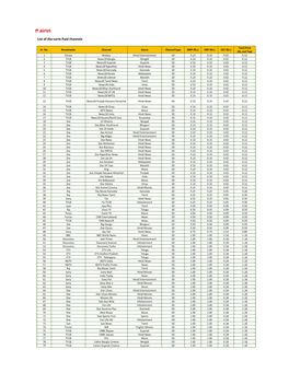 List of Ala-Carte Paid Channels