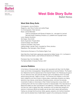 West Side Story Suite Ballet Notes