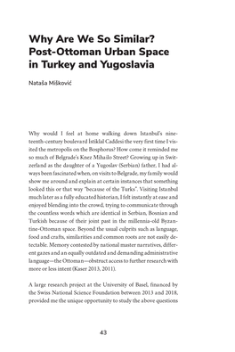 Post-Ottoman Urban Space in Turkey and Yugoslavia