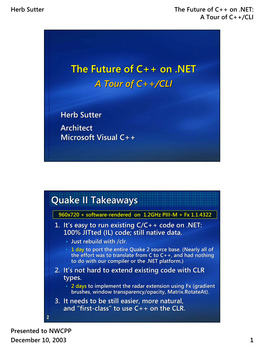 The Future of C++ on .NET: a Tour of C++/CLI