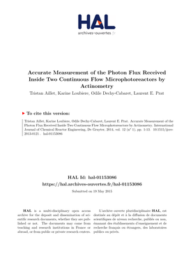 Accurate Measurement of the Photon Flux Received Inside Two