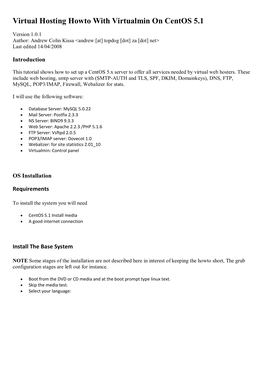 Virtual Hosting Howto with Virtualmin on Centos 5.1