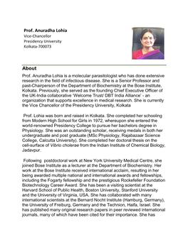 Prof. Anuradha Lohia About