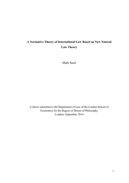 A Normative Theory of International Law Based on New Natural Law Theory