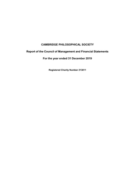 Trustee Report 2019