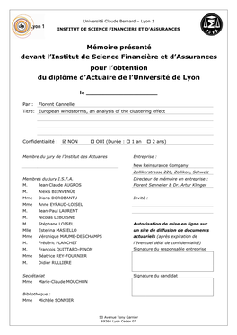 Mémoire Présenté Devant L'institut De Science Financière Et D'assurances