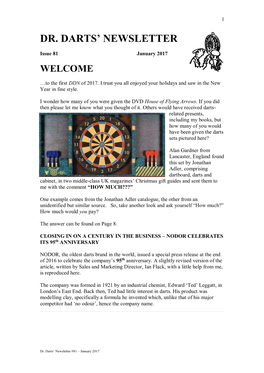 Dr. Darts' Newsletter