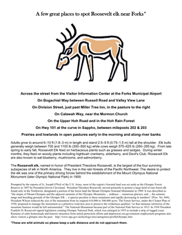 A Few Great Places to Spot Roosevelt Elk Near Forks*