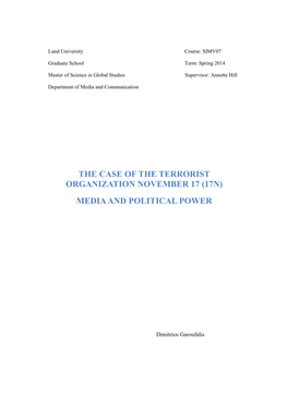 17N) Media and Political Power