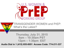 US Women and Prep Working Group