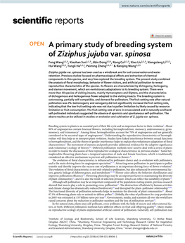 A Primary Study of Breeding System of Ziziphus Jujuba Var. Spinosa