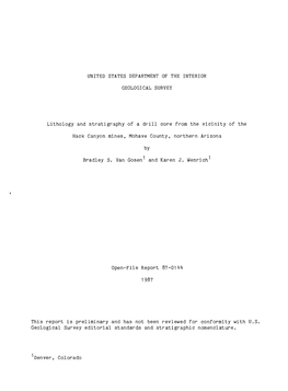 Lithology and Stratigraphy of a Drill Core from the Vicinity of the Hack